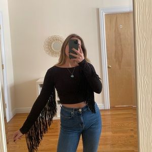 Black top with fringes